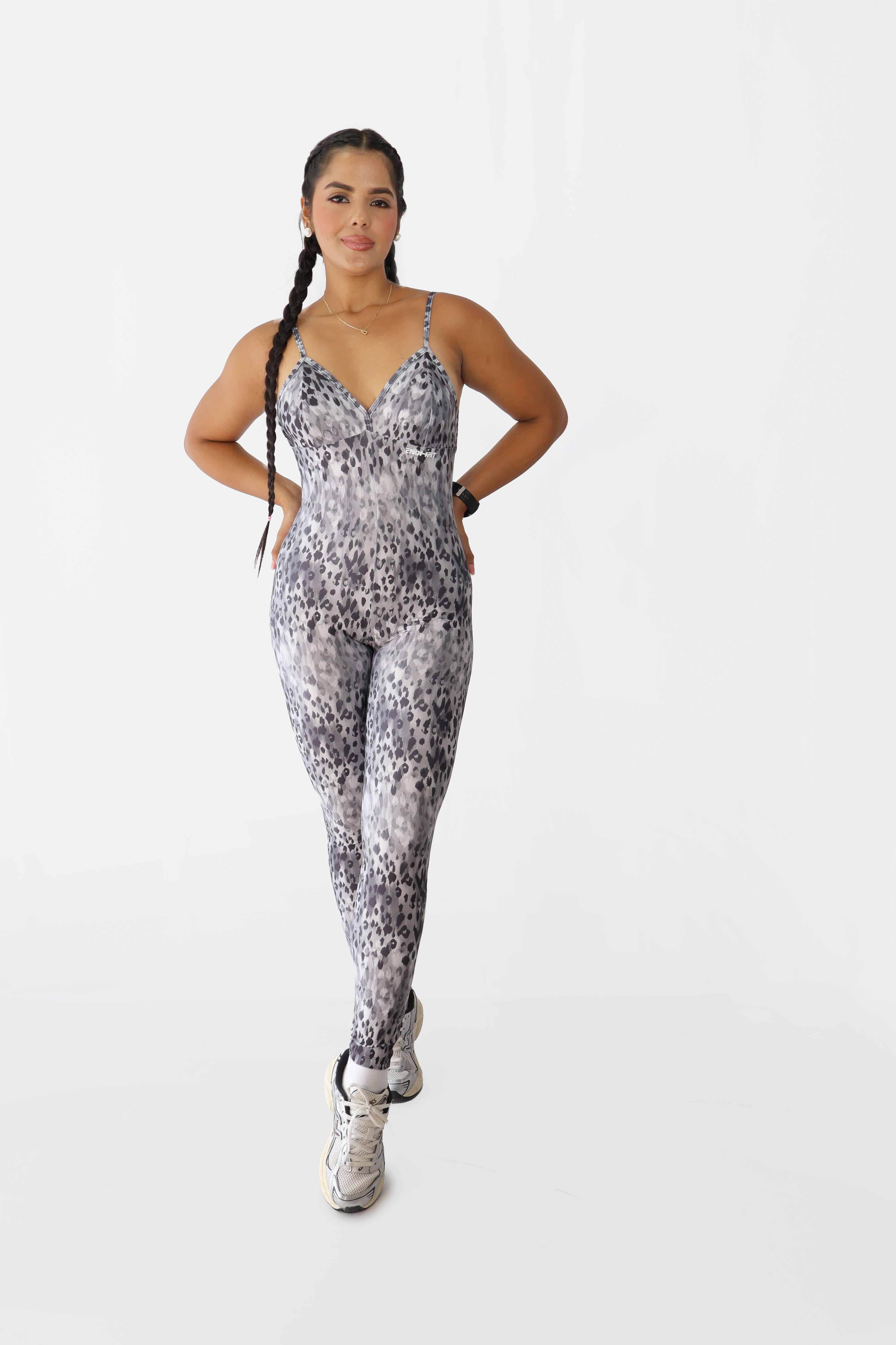 MIA ENTERIZO LARGO ESTAMPADO PRINT GRIS