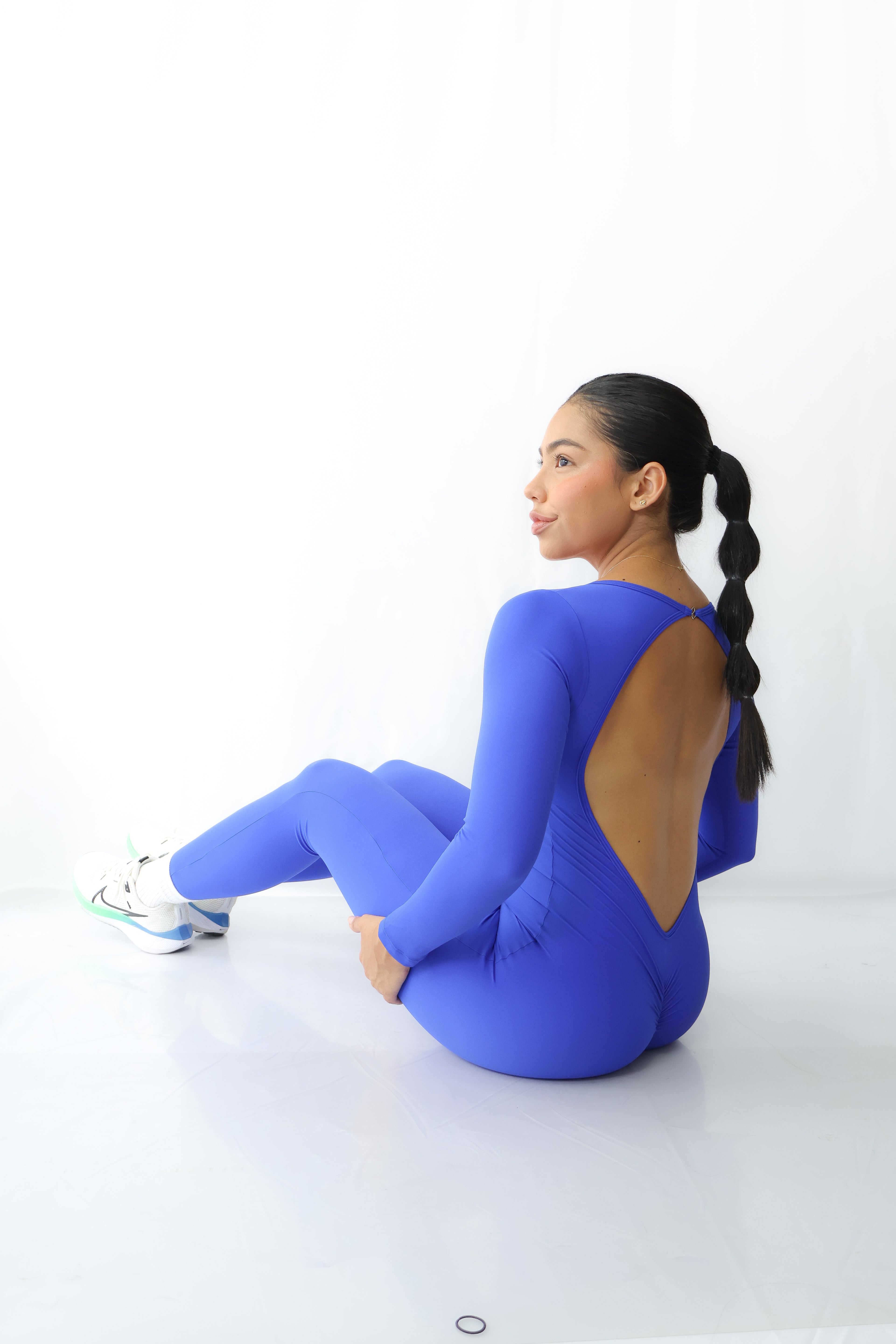 FRANCY ENTERIZO LARGO ESTAMPADO AZUL