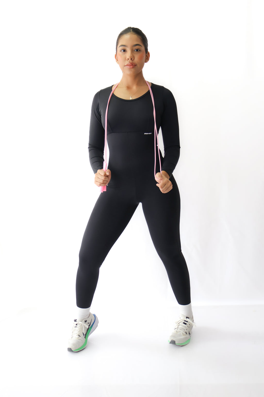 FRANCY ENTERIZO LARGO ESTAMPADO NEGRO