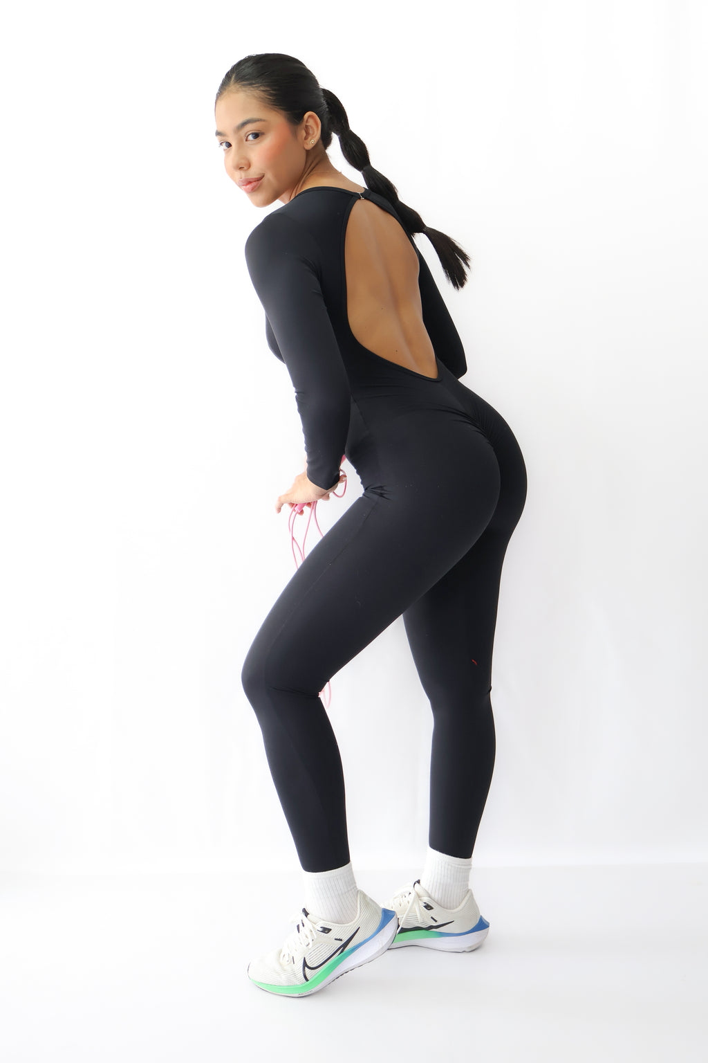 FRANCY ENTERIZO LARGO ESTAMPADO NEGRO